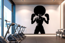 Load image into Gallery viewer, Boxing Girl Gym Wall Decal Afro Girl Power fitness Quote Decor Workout Art Vinyl Gym Wall Stickers Bedroom Gym Workout Girl Crossfit 643RS