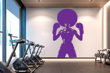 Load image into Gallery viewer, Boxing Girl Gym Wall Decal Afro Girl Power fitness Quote Decor Workout Art Vinyl Gym Wall Stickers Bedroom Gym Workout Girl Crossfit 643RS