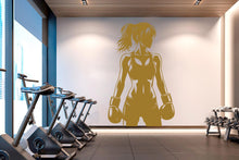 Load image into Gallery viewer, Boxing Girl Gym Wall Decal Afro Girl Power fitness Quote Decor Workout Art Vinyl Gym Wall Stickers Bedroom Gym Workout Girl Crossfit 644RS