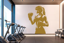 Load image into Gallery viewer, Boxing Girl Gym Wall Decal Girl Power fitness Quote Decor Workout Art Vinyl Gym Wall Stickers Bedroom Gym Workout Girl Crossfit 645RS