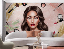 Load image into Gallery viewer, Beauty Salon wallpaper, Beautiful women wall mural, Eyelashes wallpaper, Office Decor, Business Wall Decal, Wall Art Office 650RS