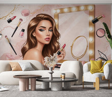 Load image into Gallery viewer, Beauty Salon wallpaper, Beautiful women wall mural, Eyelashes wallpaper, Office Decor, Business Wall Decal, Wall Art Office 652RS