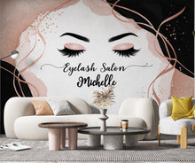 Load image into Gallery viewer, Eyelashes Beauty Salon wallpaper, Beautiful women wall mural, Salon wallpaper, Office Decor, Business Wall Decal, Wall Art Office 656RS