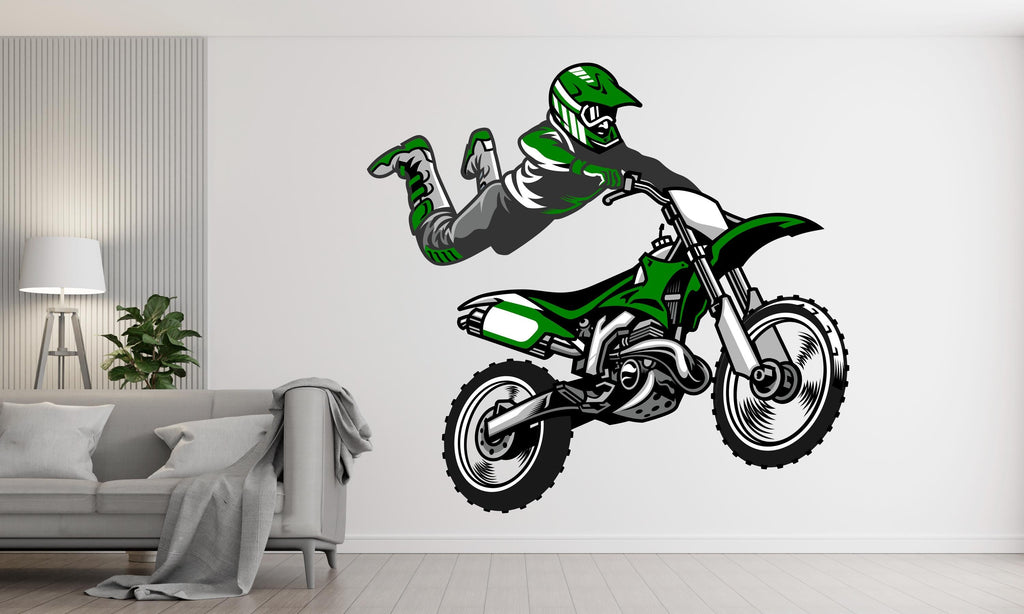 Motocross Wall Decal Dirt Bike Rider Wall Sticker Motorcycle Wall Decor Wall Stickers Nursery Bedroom Decor 667RS