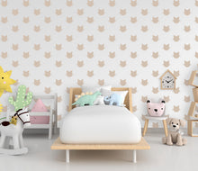 Load image into Gallery viewer, Minimalist Cat Wall Decals – Set of 36 Vinyl Stickers – Cute Removable Cat Face for Nursery, Kids Room, or Cat Lover Gift, Boho Colors 662LU