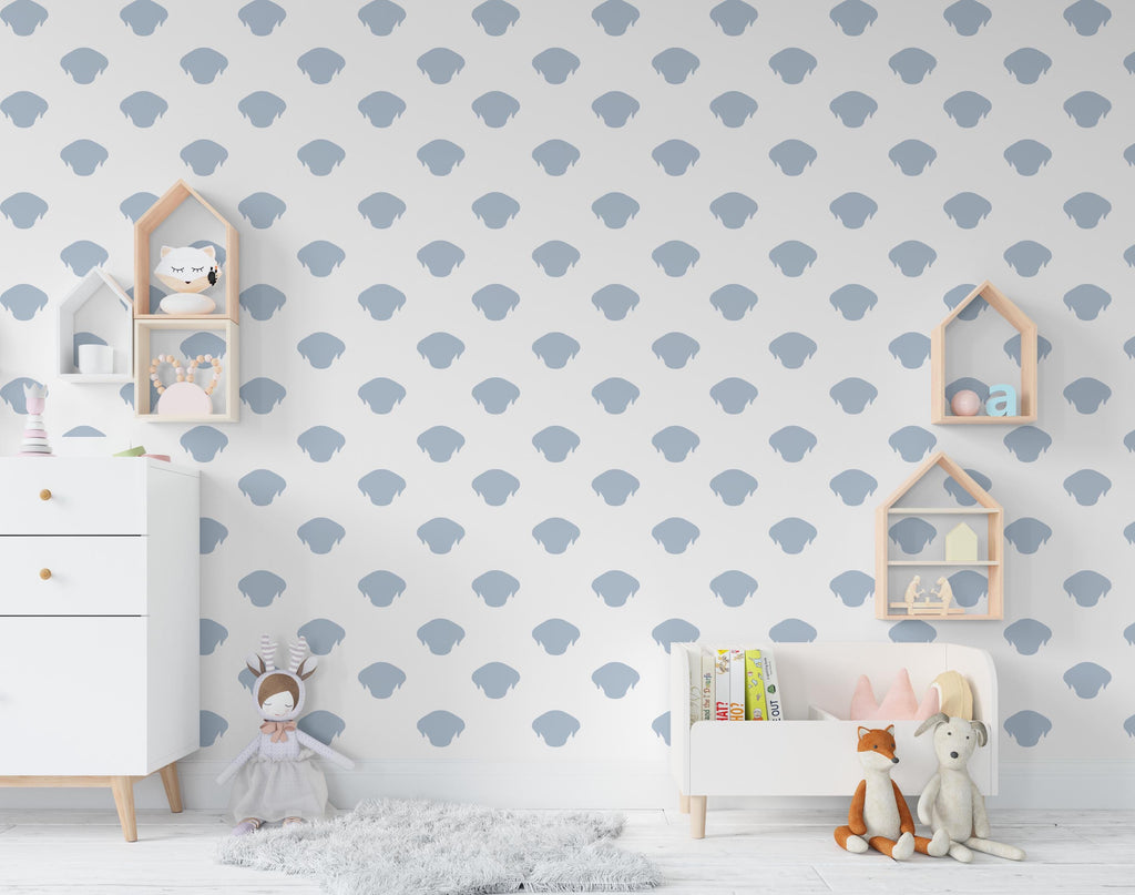 Minimalist Dog Wall Decals – Set of 36 Vinyl Stickers – Cute Removable Dog Face for Nursery, Kids Room, or Dog Lover Gift, Boho Colors 663LU