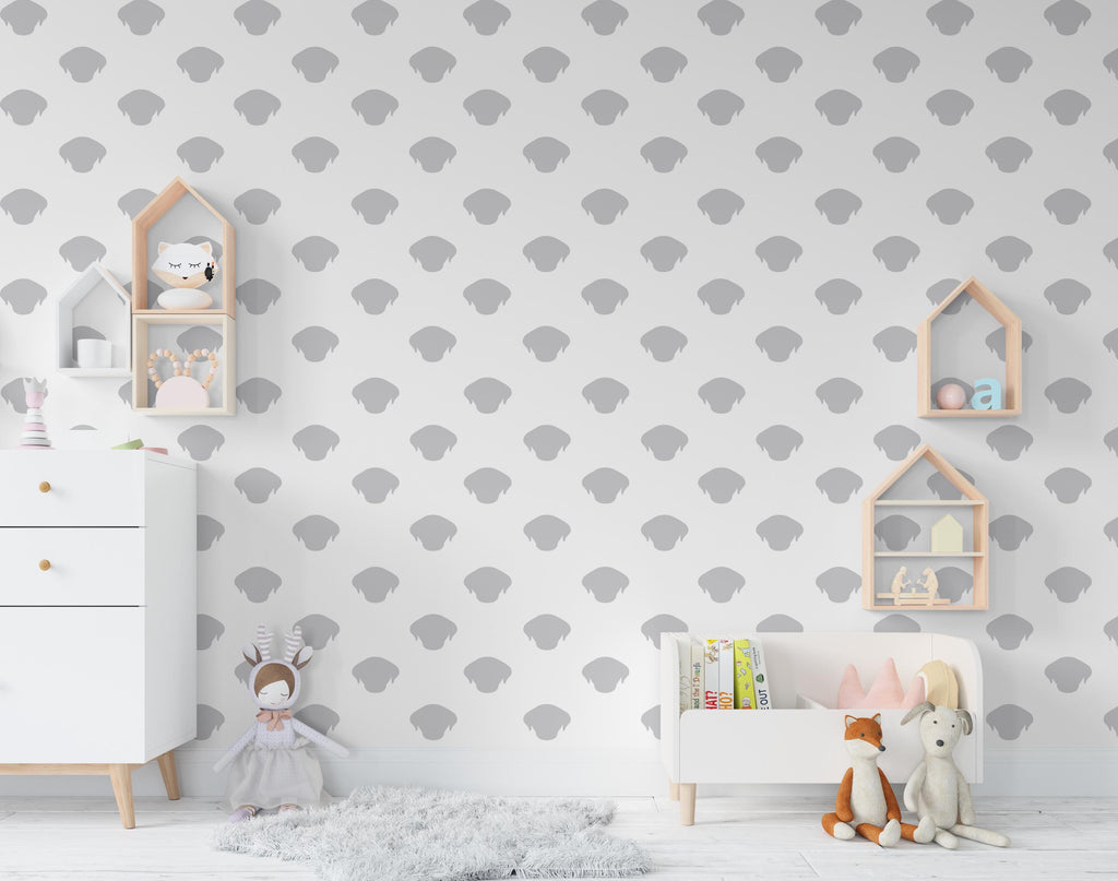 Minimalist Dog Wall Decals – Set of 36 Vinyl Stickers – Cute Removable Dog Face for Nursery, Kids Room, or Dog Lover Gift, Boho Colors 663LU