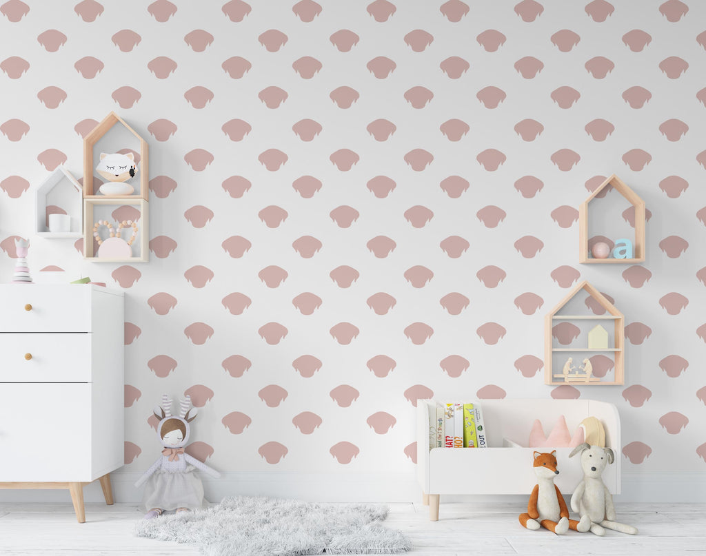 Minimalist Dog Wall Decals – Set of 36 Vinyl Stickers – Cute Removable Dog Face for Nursery, Kids Room, or Dog Lover Gift, Boho Colors 663LU