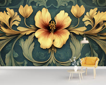 Load image into Gallery viewer, Art Nouveau Wallpaper / Peel and Stick Nature-Inspired Vintage Wallpaper / Floral Nouveau Wallpaper / Botanical Art Nouveau Style Wallpaper
