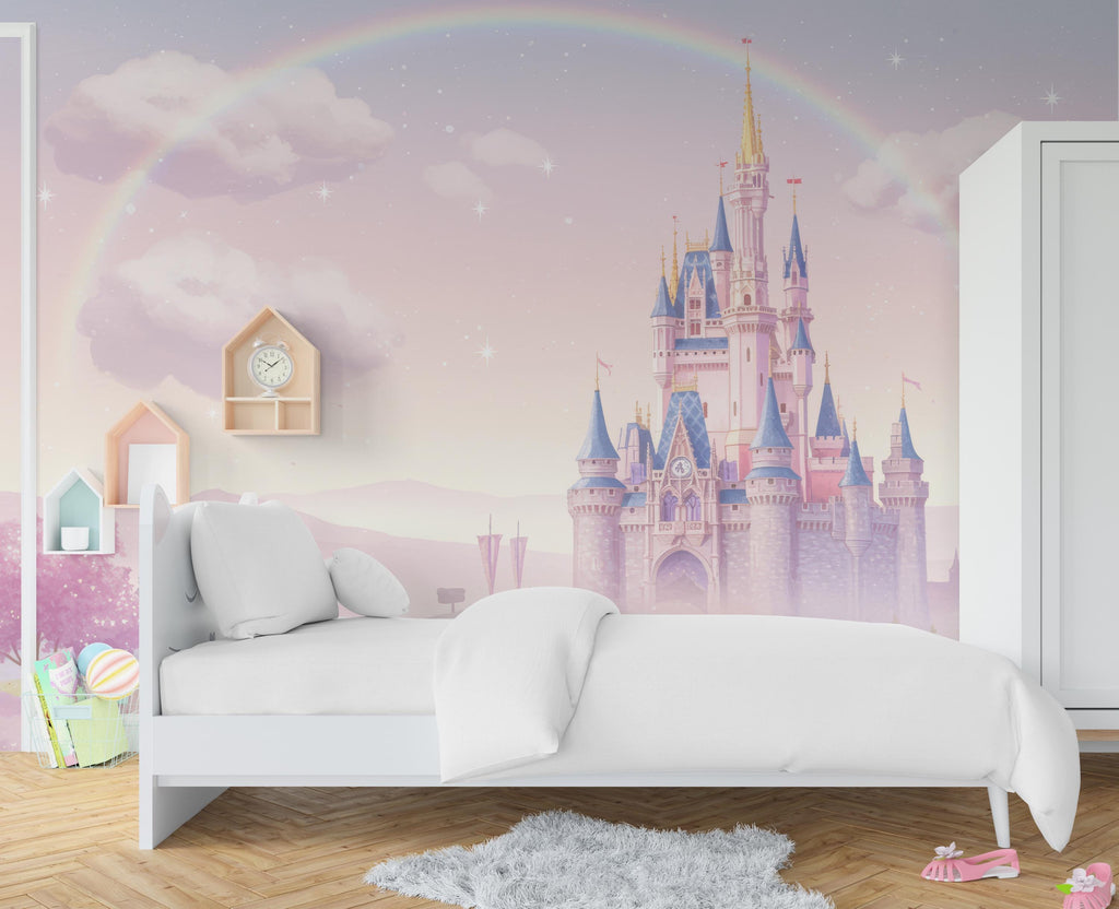 Princess Castle Wall Graphics Peel and Stick Girl room Wallpaper Nursery Self Adhesive Removable nursery wall decor Mural 668RS