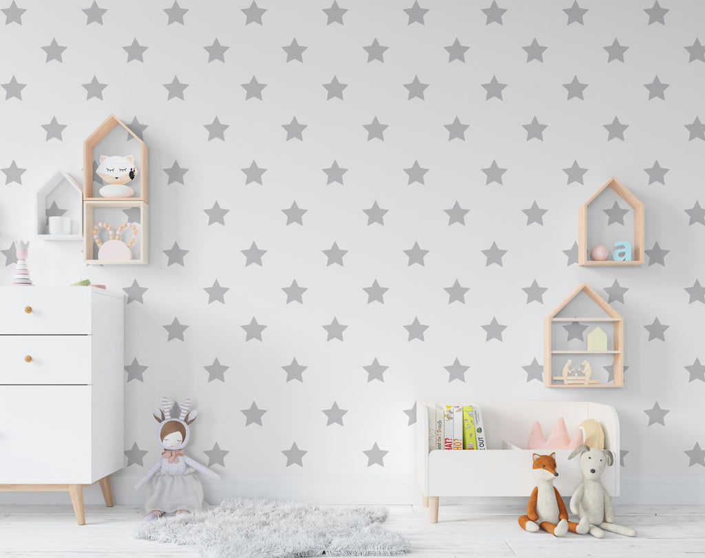 Star Wall Decals – Set of 25 Stars | Nursery Wall Stickers | Removable Wall Decor | Kids Room & Nursery Wallpaper Look | Stars Decor 664LU