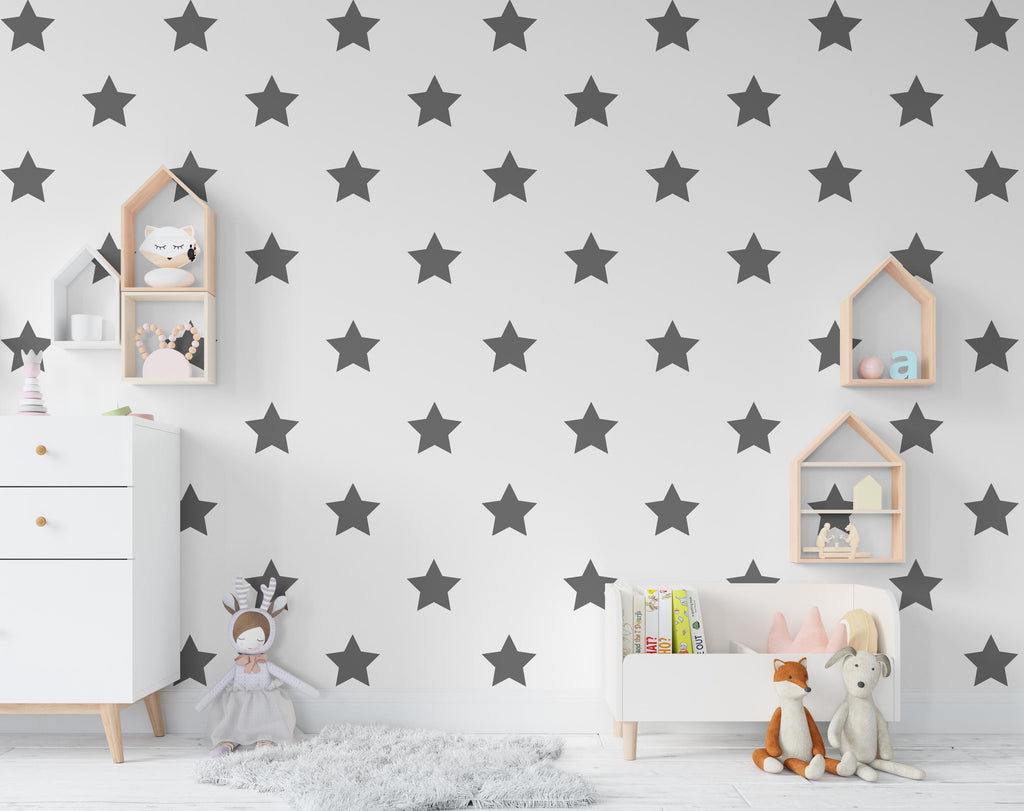 Star Wall Decals – Set of 25 Stars | Nursery Wall Stickers | Removable Wall Decor | Kids Room & Nursery Wallpaper Look | Stars Decor 664LU
