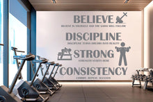 Load image into Gallery viewer, Workout Vinyl Gym Wall Decal, Inspirational Words, Gym Decal, Fitness Collage, Gym Wall Art Gym Decor Gym Wall Decor Motivational Art 660RS