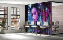 Load image into Gallery viewer, Cyberpunk 3D Wallpaper / Futuristic Cyberpunk Wall Mural Urban Cyberpunk City Wallpaper – 3D Sci-Fi Wall Mural, Dystopian Futuristic Decor