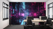 Load image into Gallery viewer, 3D High-Tech Cyberpunk Wallpaper / Futuristic Cyberpunk Wall Mural, Urban Cyberpunk City Wallpaper – 3D Sci-Fi Wall Mural