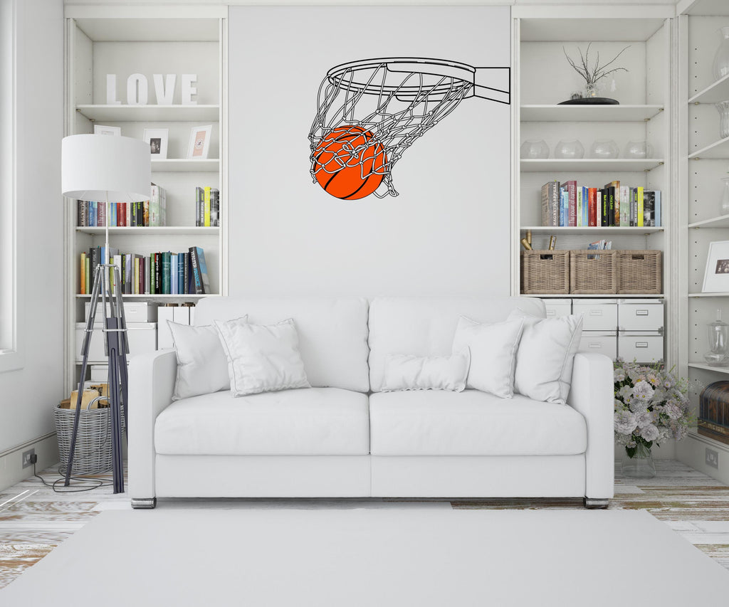 Basketball wall decor, Basketball Wall Decal Sport Vinyl, Basketball stickers, Boys Passion, Basket Wall Art, Wall Stickers, Kids Room 641LU