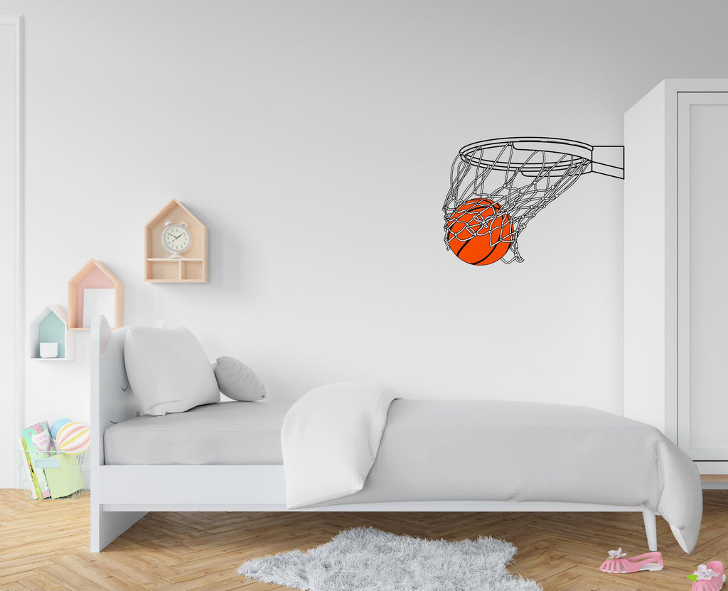 Basketball wall decor, Basketball Wall Decal Sport Vinyl, Basketball stickers, Boys Passion, Basket Wall Art, Wall Stickers, Kids Room 641LU