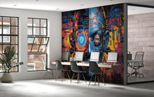 Load image into Gallery viewer, Cyberpunk 3D Wallpaper / Gaming Wallpaper / IT Office Cyberpunk Wallpaper / Cyberpunk Wallpaper / Cyberpunk Art / High-Tech Cyberpunk Mural
