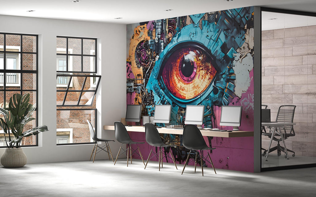 3D Cyberpunk Wallpaper / Gaming Wallpaper / IT Office Cyberpunk Wallpaper / Cyberpunk Wallpaper / Cyberpunk Art / High-Tech Cyberpunk Mural