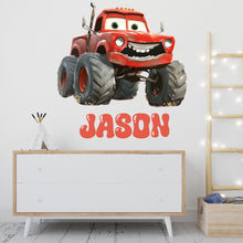 Load image into Gallery viewer, Monster Truck Wall Decal / Monster Truck Wall Mural / Off-Road Truck Mural / Racing Truck Wall Art / Big Truck Wall Decal / Peel and Stick