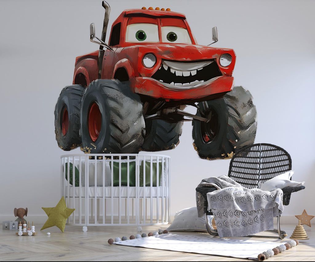 Monster Truck Wall Decal / Monster Truck Wall Mural / Off-Road Truck Mural / Racing Truck Wall Art / Big Truck Wall Decal / Peel and Stick