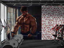 Load image into Gallery viewer, Personalized Gym Wallpaper / Custom Name Fitness Wall Mural / Home Gym Wall Art / Workout Motivation Decor / Peel and Stick Gym Mural
