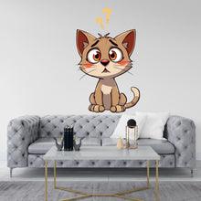 Load image into Gallery viewer, Confuse Cat wall decal Cat Mom decor Cat kids Cat wall art Decal Cat Lover Animals Cat Mom Wall Bathroom Wall Decals Stickers Vinyl 001EP