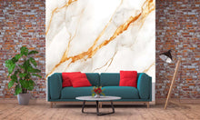 Load image into Gallery viewer, Golden Marble Wallpaper / Luxury Marble Peel and Stick Mural / Removable Gold Wall Art / Elegant Faux Marble Wall Decor / Glam Room