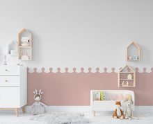 Load image into Gallery viewer, Scalloped Wall Decal, Scallop Decals, Boho Wall Decor Decal, Boho Nursery, Scalloped Half Wall, Arch Wall Decal, Border Wall Decal 643LU