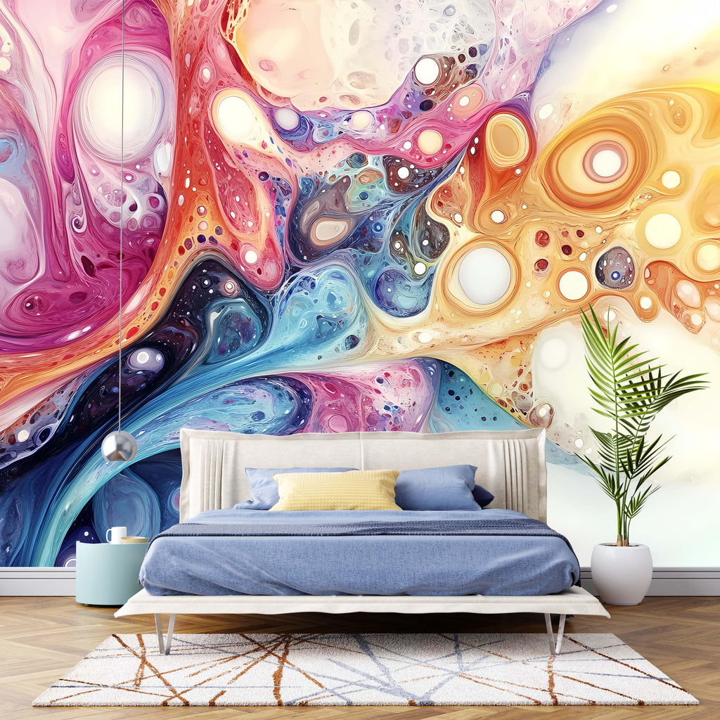 Colorful Universe Wallpaper / Abstract Galaxy Wall Mural / Cosmic Peel and Stick Wallpaper / Space Wall Art for Kids / Removable Nebula