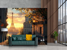 Load image into Gallery viewer, Paris Eiffel Tower Wallpaper / Romantic Paris Peel and Stick Wallpaper / French Cityscape Wall Art / Eiffel Tower Room Decor