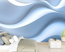 Load image into Gallery viewer, Wavy 3D Texture Wallpaper – Modern Wall Mural with Illusion Effect – Abstract Wave Peel and Stick Wallpaper – Textured Look Wall Décor