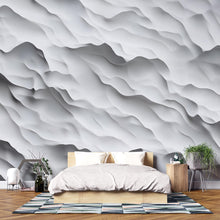 Load image into Gallery viewer, Wavy 3D Texture Wallpaper – Abstract Wave Wall Mural – Modern Illusion Effect Peel and Stick Wallpaper – Textured Look Wall Art Decor