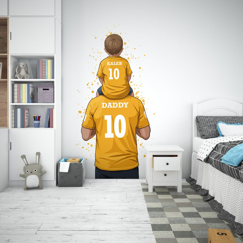 Father Son Soccer wall decor, Football Wall Decal Sport Vinyl, Football stickers, Boys Goal Wall Art, Wall Stickers, Kids Room, Decor 669RS