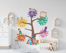 Load image into Gallery viewer, Kids School Tree Wall Decal, Tree wall decals for school, Kids wall decal school, school wall decor, classroom wall decor 675RS