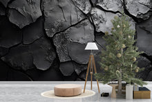Load image into Gallery viewer, Cracked Concrete 3D Wall Mural – Industrial Texture Peel and Stick Wallpaper – Dark Grunge Accent Wall – Modern Urban