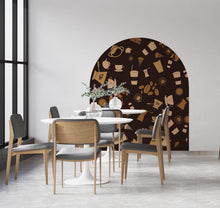 Load image into Gallery viewer, Coffee Vinyl Sticker Decal, Arch Wall Decal Coffee Stickers, Coffee Shop Wall Decor, Coffee Shop Wall Art Decal, Bar Restaurant Decor 655LU