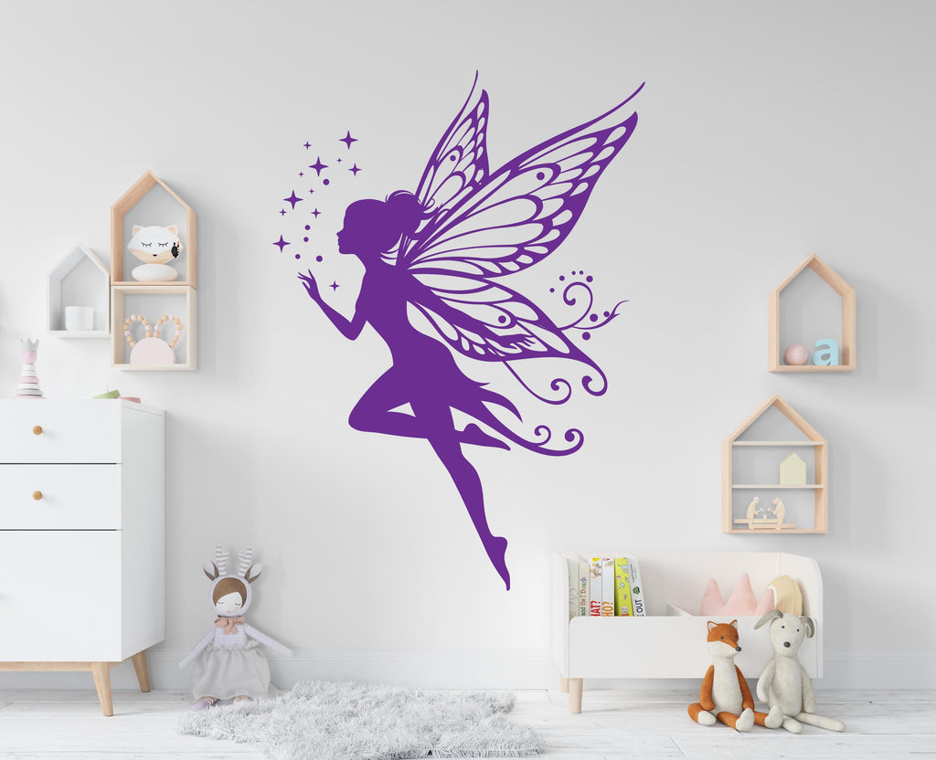 Fairy Wall Decor, Fairy Wall Decal, Girl room Fairy Wall Art, Fairy Princess Wall Sticker, Vinyl 676RS