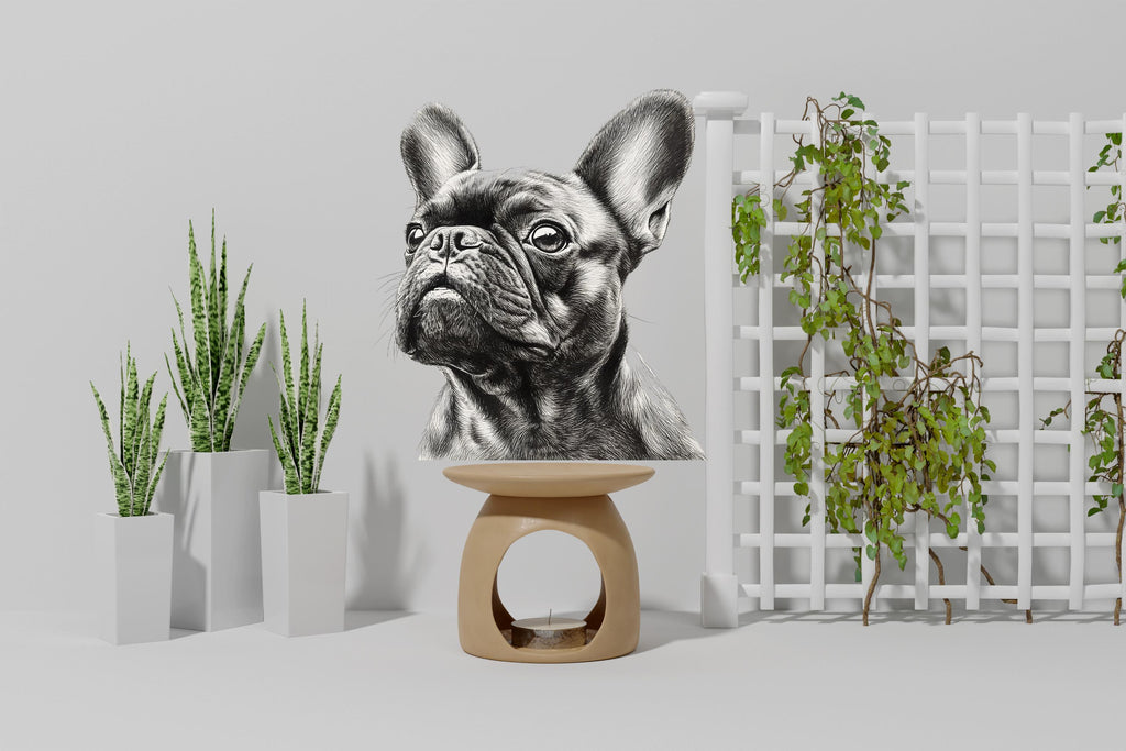French Bulldog Wall Decal – Monochrome Dog Vinyl Sticker for Pet Lovers – Peel and Stick Animal Mural – Cute Frenchie Wall Art