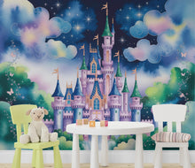 Load image into Gallery viewer, Princess Castle Wall Graphics Peel and Stick Girl room Wallpaper Nursery Self Adhesive Removable nursery wall decor Mural 664RS