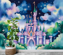 Load image into Gallery viewer, Princess Castle Wall Graphics Peel and Stick Girl room Wallpaper Nursery Self Adhesive Removable nursery wall decor Mural 664RS