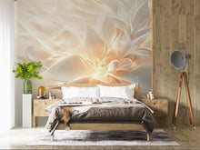 Load image into Gallery viewer, 3D Cream Flower Wallpaper – Elegant Peel and Stick Floral Wallpaper for Bedroom, Soft Beige Petal Wall Decor, Modern Bloom Mural