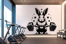 Load image into Gallery viewer, Rabbit Gym Wall Decor Rabbit Fitness Wall Art Gym Wall Decals Rabbit Wall Decal Crossfit Gifts Home Gym Wall Sticker Gym 680RS