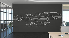 Load image into Gallery viewer, Circuit Board Wall Decal, Technology Vinyl Wall Art Decals, Company Name Decal, Office Decor, Business Wall Decal, Wall Art Office 671LU
