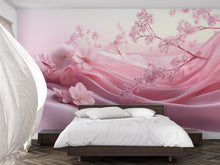 Load image into Gallery viewer, Romantic Pink Cherry Blossom Wallpaper – Japanese Sakura Floral Wallpaper, Peel and Stick Bedroom Decor, Soft Spring Garden Scene