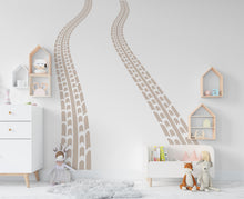 Load image into Gallery viewer, Tire Track Wall Decal Highway Vinyl Sticker Tire Marks Track Wall Decor Kids Playroom Boys Room Wall Art Bedroom Sticker 681RS
