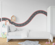 Load image into Gallery viewer, Tire Track Wall Decal Highway Vinyl Sticker Tire Marks Wall Decor Kids Playroom Boys Room Wall Art Automotive Bedroom Mural Sticker 685RS