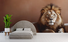 Load image into Gallery viewer, Majestic Lion Wall Mural for Bedroom – Peel and Stick Animal Wall Art – Jungle Safari Theme – Wildlife Bedroom Decor – Removable Wallpaper