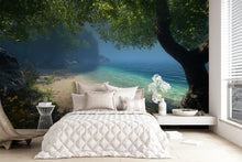Load image into Gallery viewer, Ocean Pathway Wall Mural – Coastal Garden Beach Wallpaper – Relaxing Bedroom Beach Decor – Peel and Stick or Traditional Wall Art
