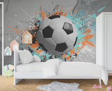Load image into Gallery viewer, Soccer ball Wall Graphics Peel and Stick Boys room Wallpaper Nursery Self Adhesive Removable nursery wall decor Mural 687RS